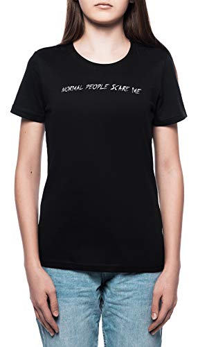 Normal People Scare Me Donna Girocollo T-Shirt Nero Maniche Corte Dimensioni M Women s Black T-Shirt Medium Size M