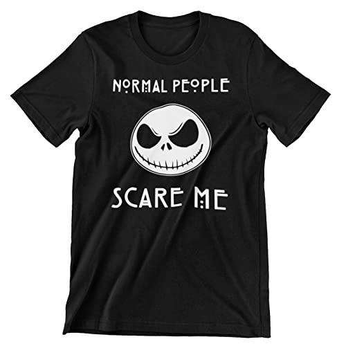 Normal People Scare Me Jack Skellington Halloween T-Shirt Tshirt T Shirt Black 3XL