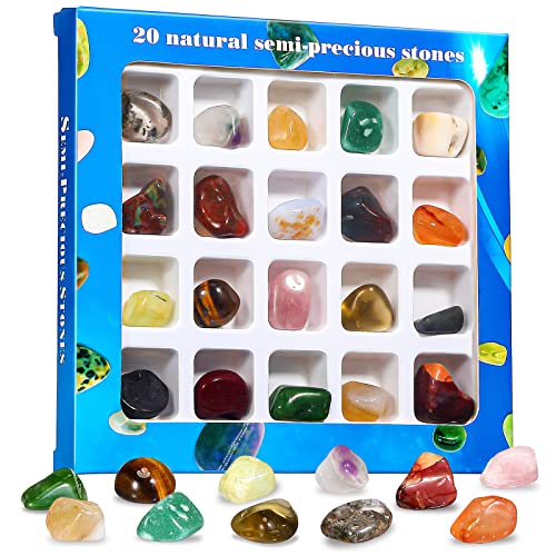 Nuanchu 20 Pezzi Minerali da Collezione Gemme Minerale Naturale Pietra Preziosa Crystals di Cristallo per Apprendimento di Scienza e Geologia per Regalo Compleanno Decorazione Giochi Educativi