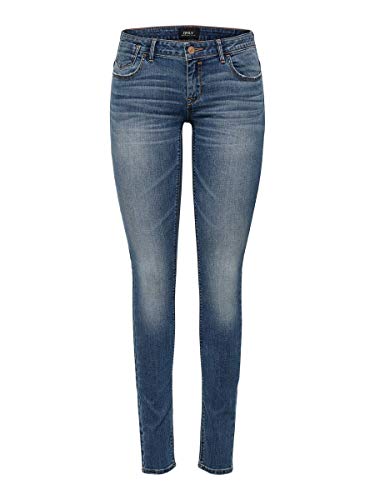 ONLY Onlcoral Superlow Skinny Fit Jeans, Dark Blue Denim, 26W   30L Donna