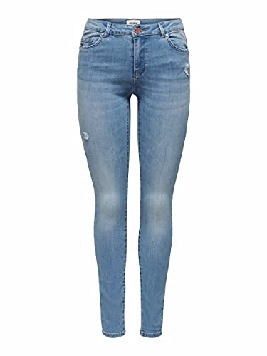 Only Onlwauw Life Mid SK DEST Bj759 Noos Jeans, Light Medium Blue Denim, 34W   32L Donna