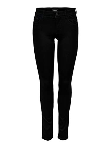 Only Skinny Reg Soft Ultimate Jeans, Black Denim, S   30L Donna