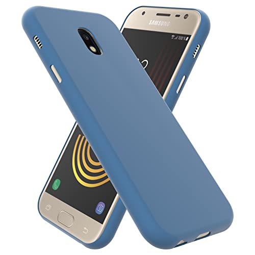 OXYN Cover Compatibile per Samsung Galaxy J3 2017, Custodia SOFT TOUCH Opaca Morbida Gel TPU Silicone Resistente Flessibile Case Guscio Antiurto Posteriore Protettiva Proteggi (Azzurro)