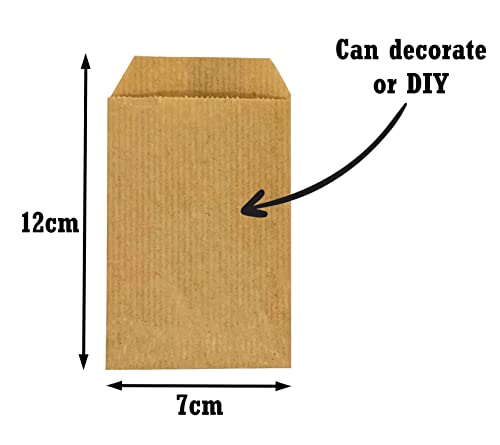PAKNOR 100 sacchetti di carta marroni piccoli - 7 x 12 cm, ideali...