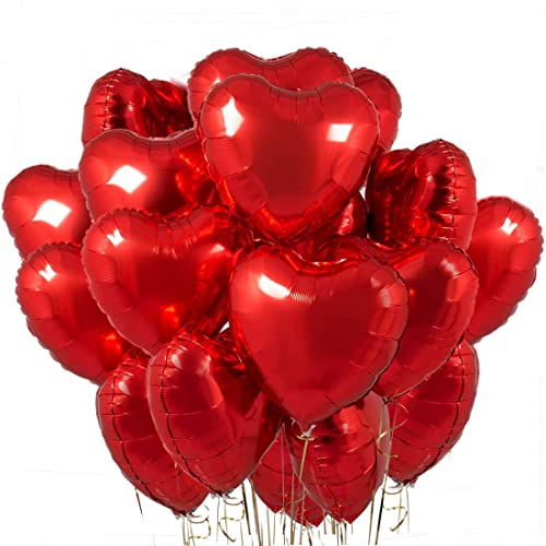 Palloncini Cuore Rosso, 20 Pezzi Amore Cuore Palloncini Rosso Cuore, Palloncini per Valentines Day, Palloncini Cuore Rosso per Nozze, Decorazione festa di compleanno di San Valentino (Rosso)