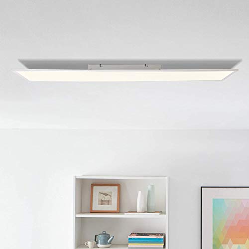 Pannello a LED da soffitto, 120 x 30 cm, 1 LED da 36 W integrato, 3600 lumen, 2700 K, metallo plastica, colore: bianco