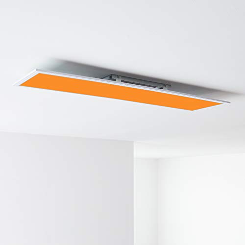 Pannello LED da soffitto, 120 x 30 cm, cambiamento cromatico RGB, con telecomando, 1 x 40 Watt LED integrato, 1 x 4000 lumen, 2700 – 6500 K, in metallo plastica, bianco.