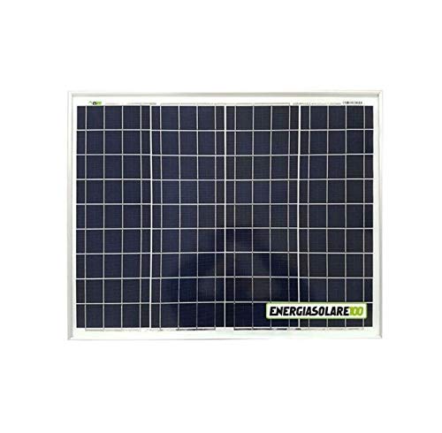 Pannello Solare Fotovoltaico 50W 12V Carica Batteria Auto Camper Nautica + Ebook