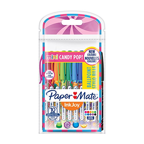 PAPER MATE, InkJoy 100 - Penna a sfera con cappuccio, punta media Lot de 10 Candy Pop Décorés