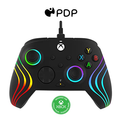 PDP AFTERGLOW XBX WAVE WIRED Controller BLACK for Xbox Series X|S, Xbox One, Officially Licensed