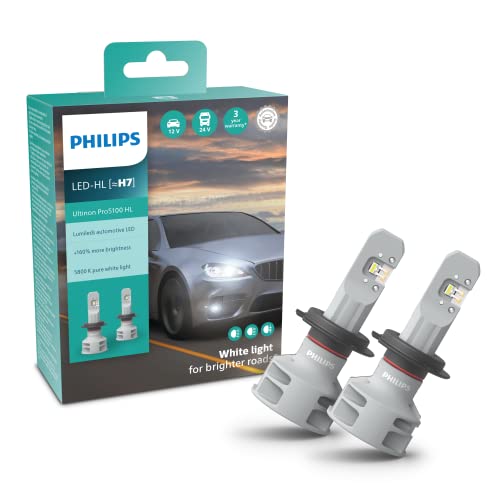 Philips Ultinon Pro5100 LED lampadina fari auto (H7), +160%, 5.800K, set di 2