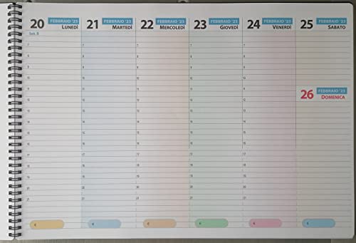 Planning Settimanale Da Tavolo - Con Date - Per La Famiglia e l Ufficio, Formato A4 30x21cm, Spirale Metallica - CON DATE