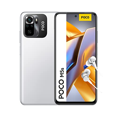 POCO M5s - Smartphone 4+128GB, 6.43” FHD+ AMOLED DotDisplay, MediaTek Helio G95, 64MP AI quad camera, 5000mAh, NFC, Bianco (versione IT + 2 anni di garanzia) senza caricatore