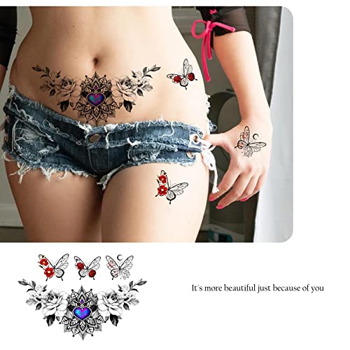 ROARHOWL tatuaggi temporanei sexy per le donne, kit di tatuaggio se...