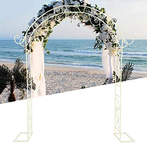 Robusto arco per rose in metallo, supporto per rampicanti Clematis, arco da giardino per piante rampicanti, rose, giardino, pergola, 235 x 200 x 40 cm (bianco)