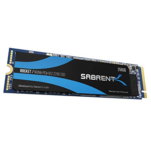 Sabrent SSD 256GB, SSD interno, Rocket SSD NVMe PCIe M.2 2280, Disco a stato solido ad alte prestazioni, Lettura fino a 3400 (MB s), (SB-ROCKET-256)