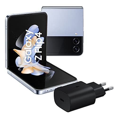 SAMSUNG Galaxy Z Flip4 Smartphone 5G, Caricatore incluso, Sim Free Android Telefono Pieghevole 128GB, Display Display Dynamic AMOLED 2X 6.7” Super AMOLED 1.9”1,2 Light Blue 2022 [Versione Italiana]