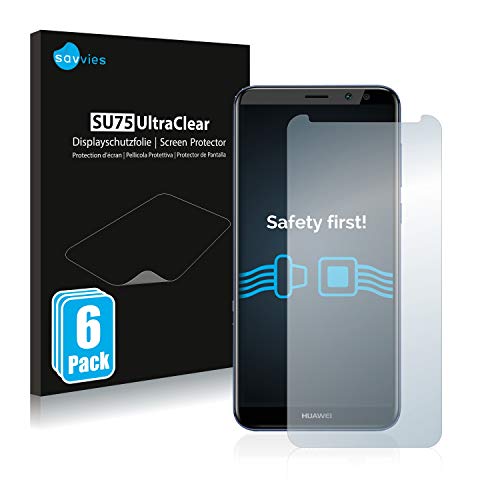 savvies 6-Pezzi Pellicola Protettiva Compatibile con Huawei Mate 10 Lite Protezione Schermo Trasparente