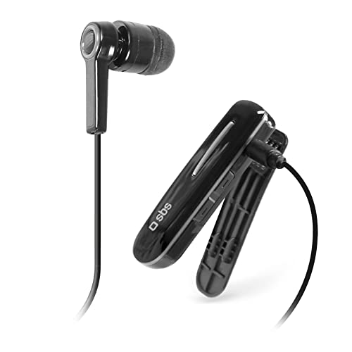 SBS Auricolare Bluetooth In-ear con Tecnologia Multipoint per Collegare 2 Dispositivi Contemporaneamente, Tempo Chiamata Fino a 6 Ore, Tasti di Risposta Fine Chiamata e di Controllo Volume