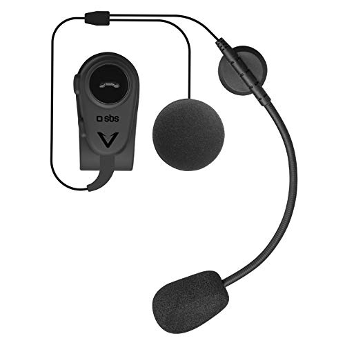 SBS Auricolare Mono da Casco Wireless multipoint con Microfono Regolabile e Tasto di Risposta fine Chiamata, Certificato IPX4