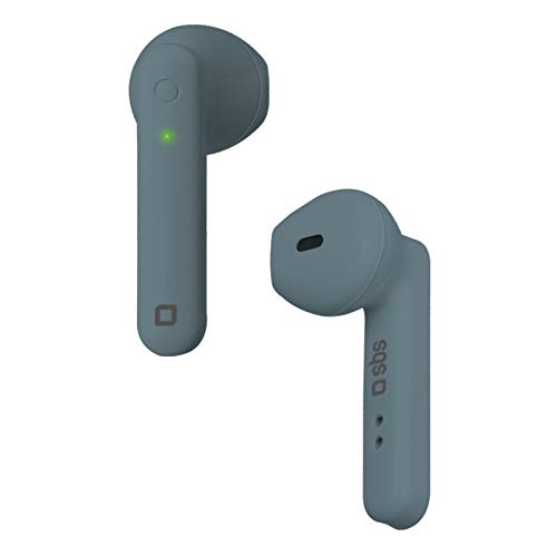 SBS Cuffie Bluetooth senza fili in Ear – Cuffie wireless con durata di 2,5 ore, microfono e custodia di ricarica inclusa – Twin Buds – Cuffie wireless blu per Apple iPhone – Cuffie wireless