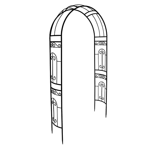 SCENDOR GARDEN Arco per Rose Rampicanti , Decorazione Giardino, in Metallo, Resistente, 220 x 114 x 36 cm, Design Romantico, Nero