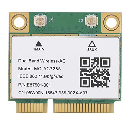 Scheda di Rete, Mini PCI-E Gigabit Scheda Adattatore di Rete Dual-Band per Bluetooth 4.2 Wireless WiFi MC ‑ AC7265 Adattatore di Rete Supporto per Desktop Notebook