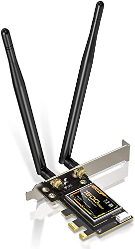 Scheda WiFi 6 PCIE AX1800 Bluetooth 5.2 Adattatore per Desktop PC 1800 Mbit s 2,4 GHz 5 GHz Dual Band Wireless PCI Express Scheda di rete interna per giochi, supporto streaming Windows 10 11, 64 bit