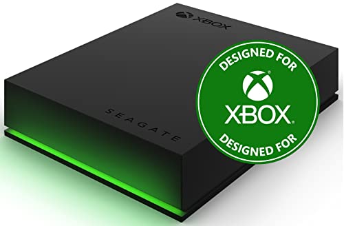 Seagate Game Drive per Xbox, 4 TB, disco rigido esterno portatile, USB 3.2 Gen 1, nero con barra LED verde integrata, certificazione Xbox, 2 anni di servizi di soccorso (STKX4000402)