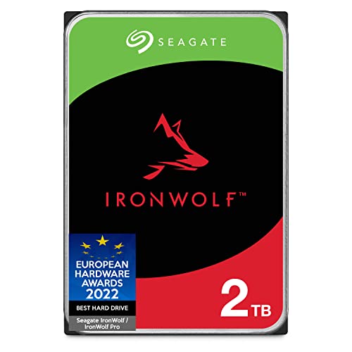 Seagate IronWolf, 2 TB, Hard Disk SATA da 6 GBit s, HDD, CMR 3,5  5.900 RPM, Cache da 64 MB per NAS con Sistema RAID, 3 anni Rescue Services (ST2000VNZ04), [Amazon Exclusive] [Amazon Exclusive]