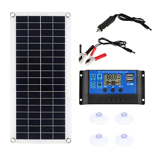 Sistema di pannelli solari, kit di pannelli solari 50W 18V Kit di mantenimento della batteria del caricatore di mantenimento del pannello solare monocristallino (con controller 50A)