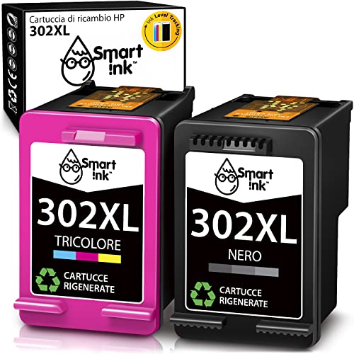 Smart Ink Rigenerato Cartucce d inchiostro per HP 302XL 302 XL ( Nero & Colori 2 Combo Pack ) per stampanti Deskjet 1110 1112 2130 3630 Envy 4516 4520 4522 4525 Officejet 3830 4650 4655 5220