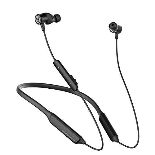 SoundPEATS Auricolari Bluetooth 5.0 con Doppio Altoparlante, Force Pro Cuffie Bluetooth con Archetto in-ear per Sport Microfono Integrato, 22 ore di Riproduzione APTX-HD Cancellazione del Rumore