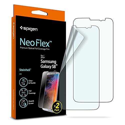 Spigen, 2Pezzi, Pellicola Samsung Galaxy S8, Neoflex, Compatibile con la Custodia, Non Vetro, Vetro Temperato Samsung Galaxy S8 (565FL22269)
