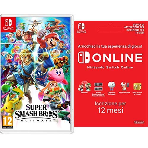 Super Smash Bros Ultimate - Nintendo Switch + 365 Giorni Switch Online Membri (Individual) | Nintendo Switch - Codice download