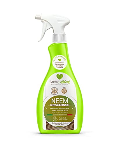 Symbioethical neem - Pronto all uso 1 Litro Spray 100% vegetale a base di olio di neem ed eucalipto citriodora Nuova formulazione - Made in Italy by Symbiagro