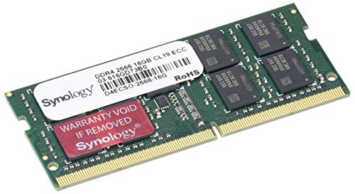 Synology - DDR4, 16 GB, SO-DIMM 260 pin, 2666 MHz, PC4-21300, 1,2 V, senza buffer, ECC, per Deep Learning NVR DVA3219, D4ECSO-2666-16G