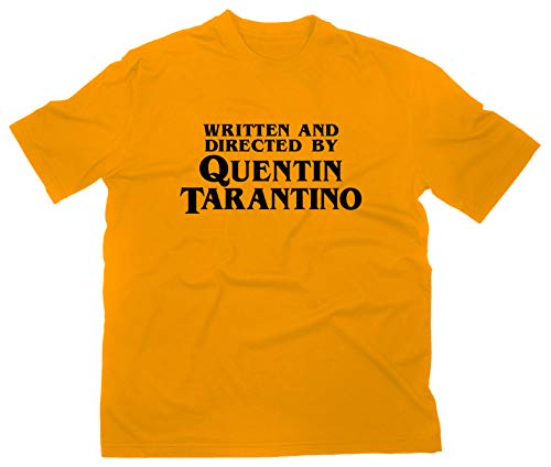 T-shirt con scritta  Written and Directed by Quentin Tarantino  giallo. S