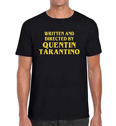 T-Shirt Written And Directed by (Quentin Tarantino Tshirt Maglia Pulp Fiction) Maglietta Uomo Donna Unisex (XL, Nero)