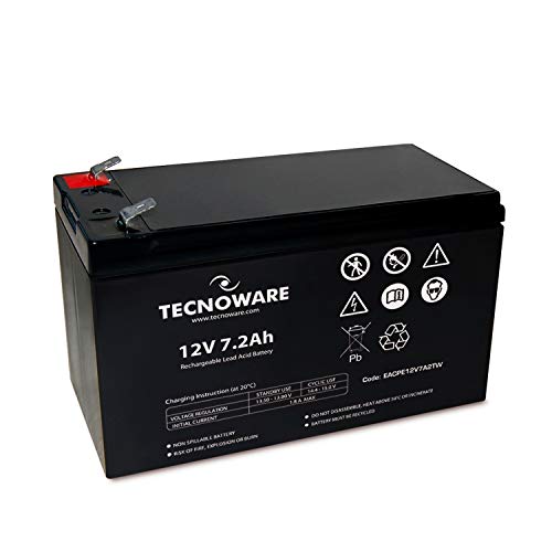 Tecnoware Batteria Ermetica al Piombo 12 V Capacità 7 Ah - per UPS, Sistemi di Videosorveglianza e Allarme - Attacco Faston 6.3 mm - Dimensioni 15,1 x 9,4 x 6,5 cm