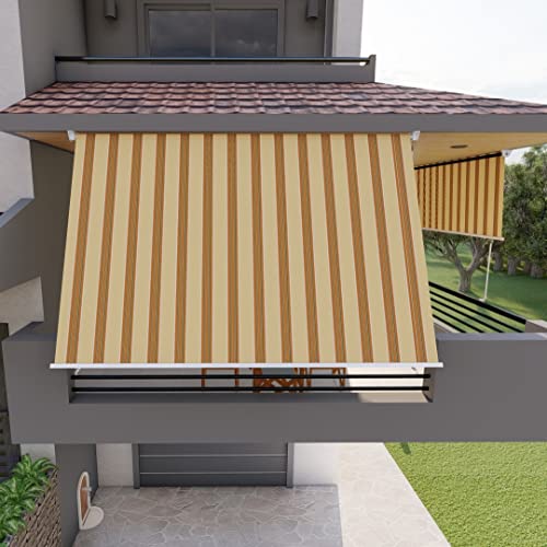 Tenda da Sole per Balcone con Bracci, Impermeabile 250cm Giallo Arancio Golisa