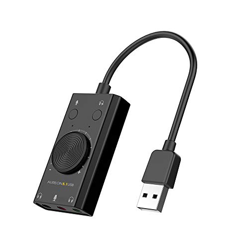 TERRATEC AUREON 5.1 USB scheda audio esterna 2 in 1 USB Stereo Sound Card Adapter con controllo volume e controllo volume Plug & Play per PC, notebook, tablet, MacBook