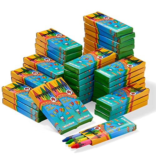 The Twiddlers 50 Sets di Pastelli a Cera Colorate Bambini, 4 Crayons per Scatola - Bomboniere e Pignatta