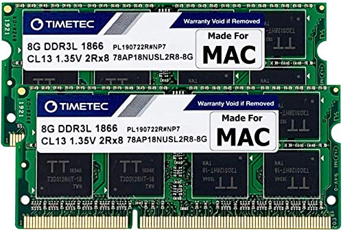 Timetec 16GB KIT (2x8GB) Compatibile per Apple Fine 2015 iMac (27   con display Retina 5K) DDR3L 1867MHz 1866MHz PC3L-14900 2Rx8 CL13 1.35V 204 Pin SODIMM Memory Module MAC RAM Upgrade per iMac 17.1