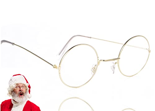 TK Group Timo Klingler Occhiali da Babbo Natale Occhiali Nikolaus Occhiali Nikolaus rotondi per costume da Babbo Natale, costume da Babbo Natale - travestimento (1x)
