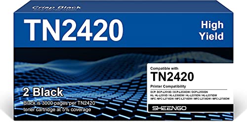 TN2420 Compatibili Cartucce di Toner Sostituzione per Brother TN-2420 TN-2410 TN2410 per MFC-L2710DW L2710DN L2730DW L2750DW HL-L2310D L2350DW L2375DW L2370DN DCP-L2510D L2530DW (Nero, 2-Pack)