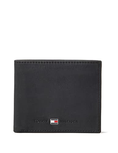 Tommy Hilfiger Portafoglio Uomo Johnson Mini CC Wallet in Pelle, Nero (Black), Onesize