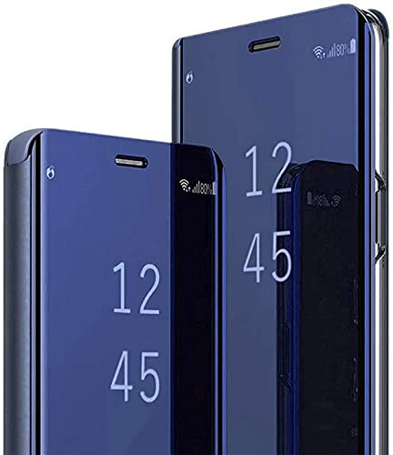 TOOBY Custodia per Samsung Galaxy S8 S8 Plus Cover Clear View Specchio Galaxy S8 S8 Plus Standing Cover Flip Case Smart Mirror Magnetic con Flip Shell Protective Cover (S8, Blu)