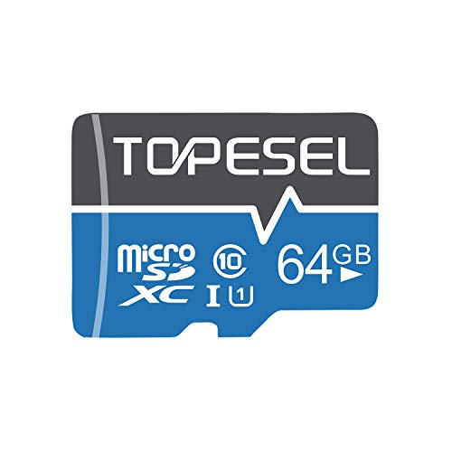 TOPESEL Scheda Micro SD da 64 GB, Scheda di Memoria MicroSDXC fino a 85 MB s, UHS-I, classe 10, U1