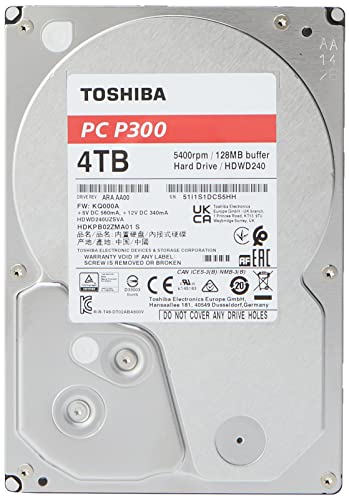 Toshiba 4TB P300 Hard Disk Interno HDD